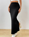 Slit Maxi Wrap Skirt