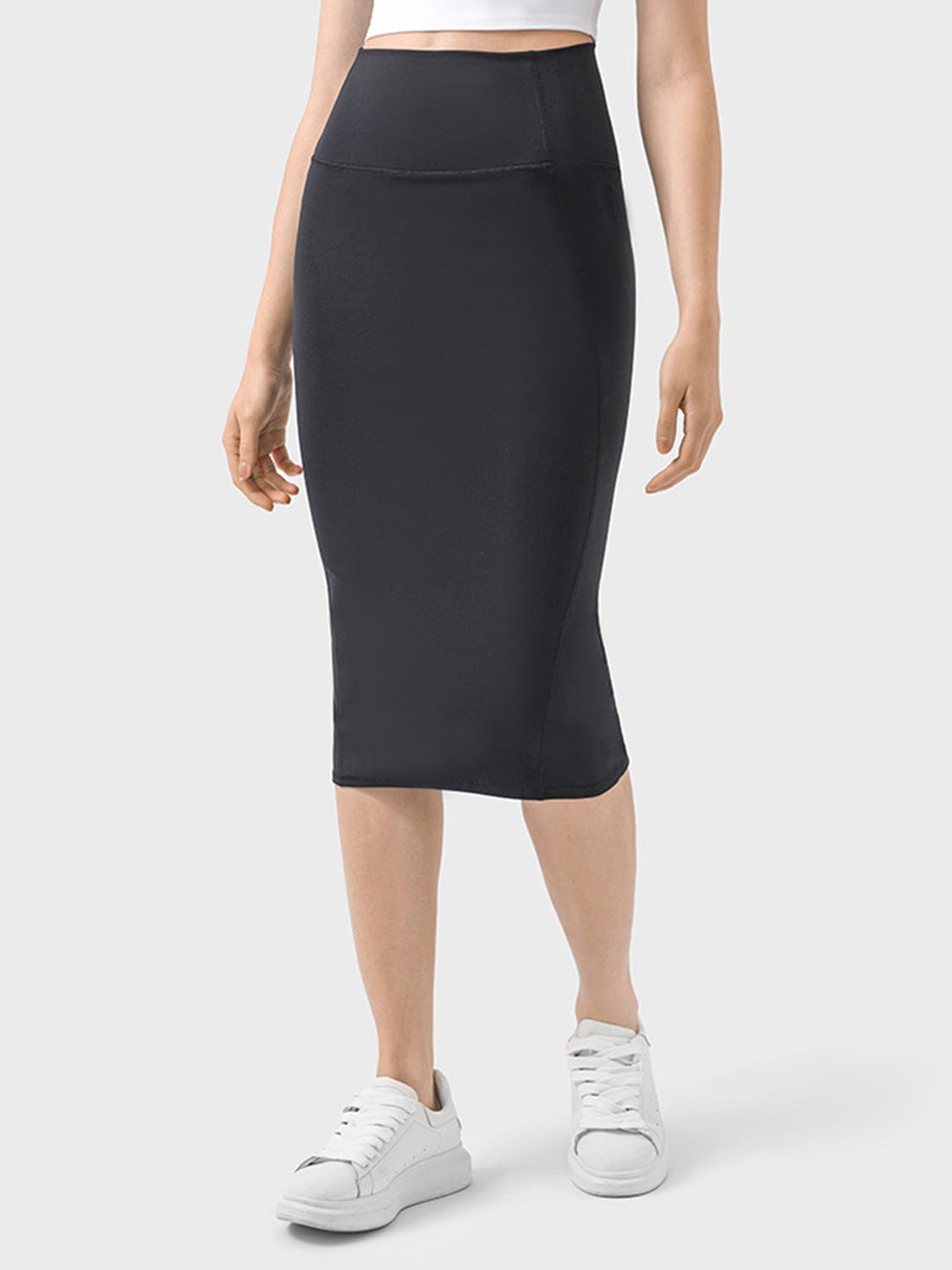 Dark Slate Gray Slit Wrap Active Skirt