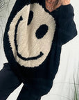 Smiling Face V-Neck Long Sleeve Sweater