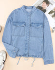 Snap Down Long Sleeve Denim Top