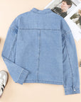 Snap Down Long Sleeve Denim Top