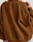 Saddle Brown Snap Down Long Sleeve Jacket