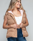 Snobbish Snap and Zip Closure Hooded Vest