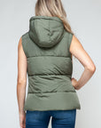 Snobbish Snap and Zip Closure Hooded Vest