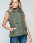 Snobbish Snap and Zip Closure Hooded Vest