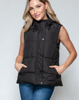 Snobbish Snap and Zip Closure Hooded Vest