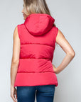 Snobbish Snap and Zip Closure Hooded Vest