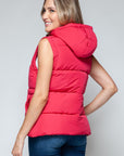 Snobbish Snap and Zip Closure Hooded Vest