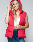 Snobbish Snap and Zip Closure Hooded Vest