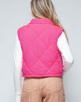 Snobbish Snap Down Quilted Crop Vest