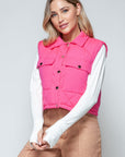 Snobbish Snap Down Quilted Crop Vest