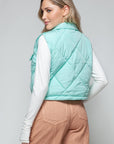 Snobbish Snap Down Quilted Crop Vest