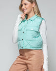 Snobbish Snap Down Quilted Crop Vest