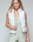 Snobbish Zip Up Quilted Hooded Vest