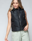 Snobbish Zip Up Quilted Hooded Vest