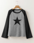 Star Round Neck Raglan Sleeve Top