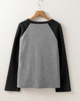 Star Round Neck Raglan Sleeve Top