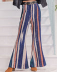 Striped Flare Leg Pants