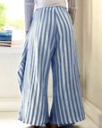 Striped Elastic Waist Wide Leg Pants