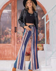 Striped Flare Leg Pants