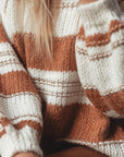 Striped Round Neck Dropped Shoulder Sweater