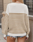 Striped Round Neck Long Sleeve Sweater