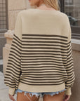 Striped Round Neck Long Sleeve Sweater