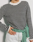 Striped Round Neck Long Sleeve Sweater