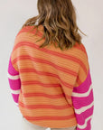 Striped Round Neck Long Sleeve Sweater