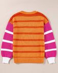 Striped Round Neck Long Sleeve Sweater