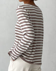 Striped Round Neck Long Sleeve Sweater