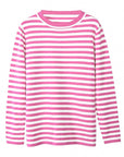 Striped Round Neck Long Sleeve Sweater