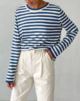 Striped Round Neck Long Sleeve Sweater