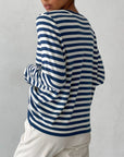 Striped Round Neck Long Sleeve Sweater