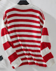 Striped Round Neck Long Sleeve Sweater