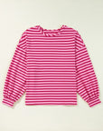 Striped Round Neck Long Sleeve Sweatshirt