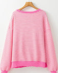 Striped Round Neck Long Sleeve Sweatshirt