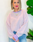 Striped Round Neck Long Sleeve Sweatshirt