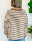 Striped Round Neck Long Sleeve Sweatshirt