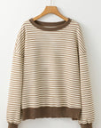 Striped Round Neck Long Sleeve Sweatshirt