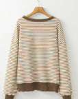 Striped Round Neck Long Sleeve Sweatshirt