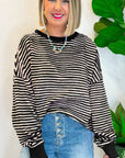 Striped Round Neck Long Sleeve Sweatshirt