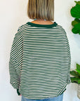 Striped Round Neck Long Sleeve Sweatshirt