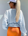 Striped Round Neck Long Sleeve Sweatshirt