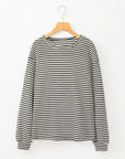 Striped Round Neck Long Sleeve Top