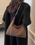 Suede Adjustable Strap Shoulder Bag