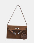 Suede PU Leather Strap Shoulder Bag