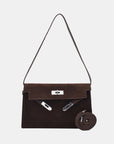 Suede PU Leather Strap Shoulder Bag