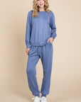 Super Lady Round Neck Raglan Sleeve Top and Pants Lounge Set