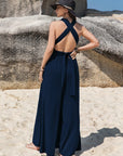 Surplice Wide Leg Jumpsuit with Free Tie